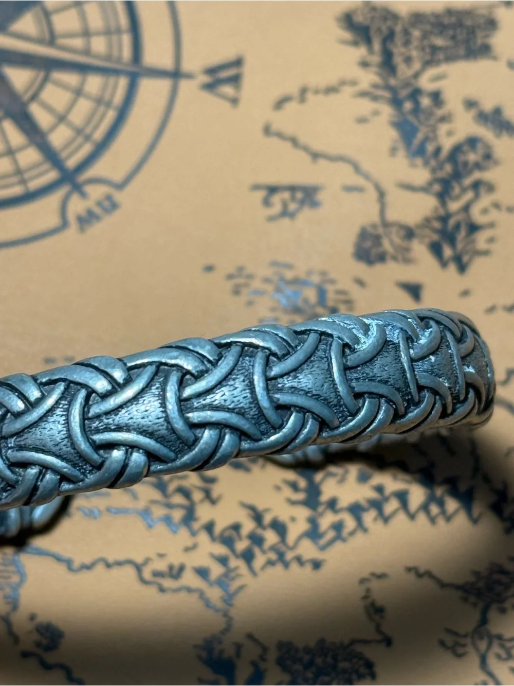 Viking Arm Ring Metal Cuff Bracelet for Men - Silver